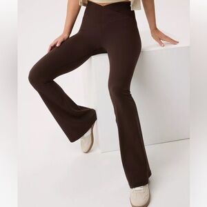 OFFLINE by Aerie Real Me High Waisted Flare Leggings Brown Size S